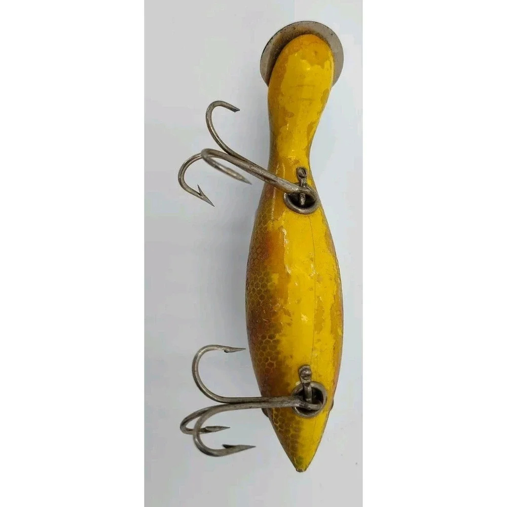 1915-29 HEDDON DOWAGIAC Lure TAD POLLY WOOD GLASS EYES ANTQ VTG RARE BR8.0PA2162